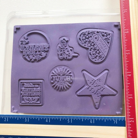 STAMPIN' UP! Stamps Wood Rubber Sets "Festive & Fun" New, Unmounted - Picture 3 of 3